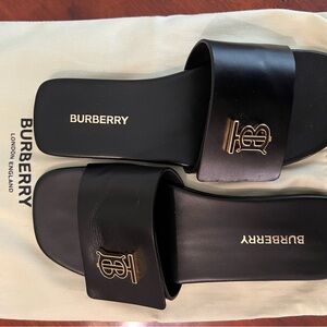 Burberry Black Sloan Flat Sandal
